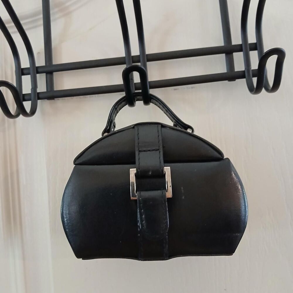 Y2K VTG Eurobond Leather by Euro Classics Black Buckle Handbag Style Jewelry Box